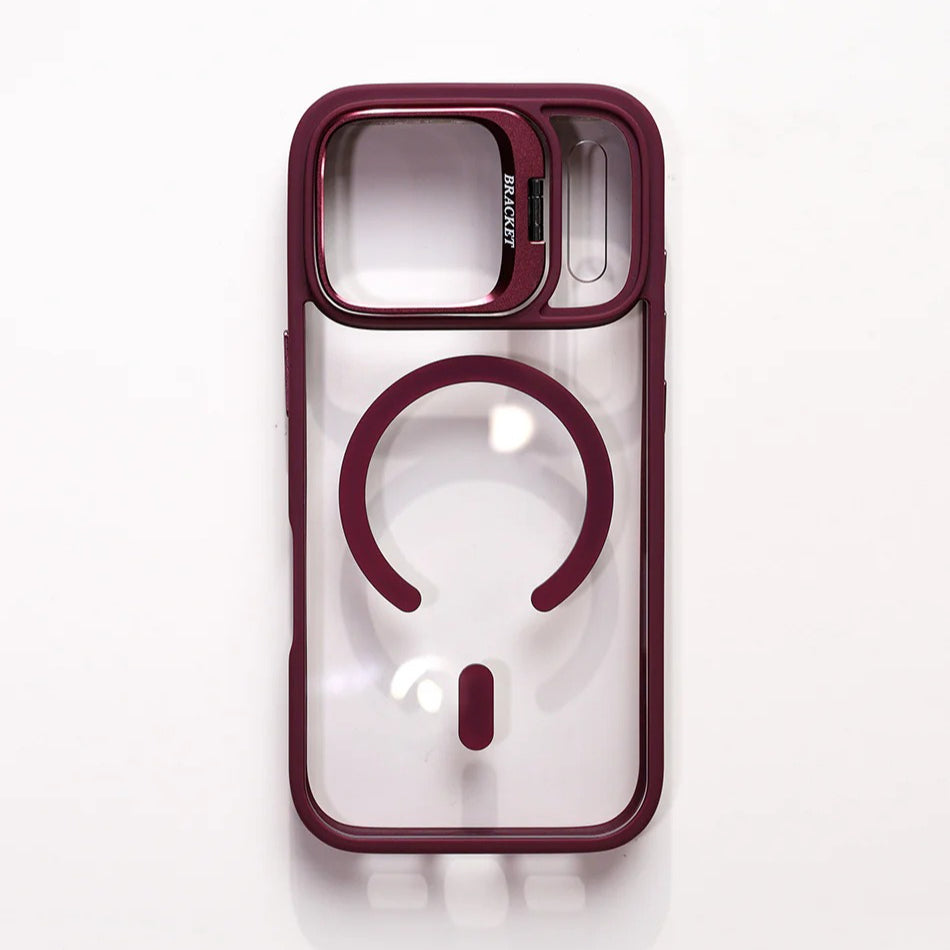 Luxury Magnetic Shockproof Phone Case For iPhone 16 17 Pro Max Plus 16E Funda Stand Glass Lens Protection Cover
