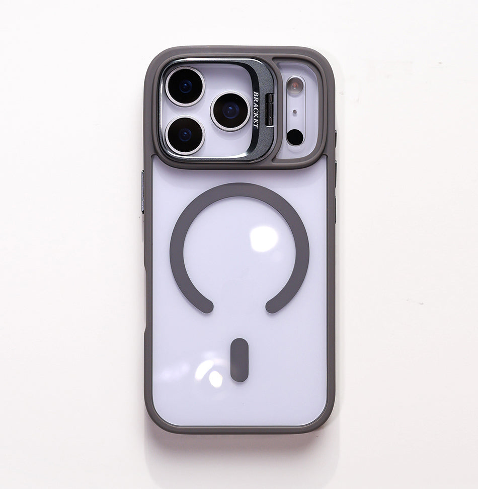 Luxury Magnetic Shockproof Phone Case For iPhone 16 17 Pro Max Plus 16E Funda Stand Glass Lens Protection Cover