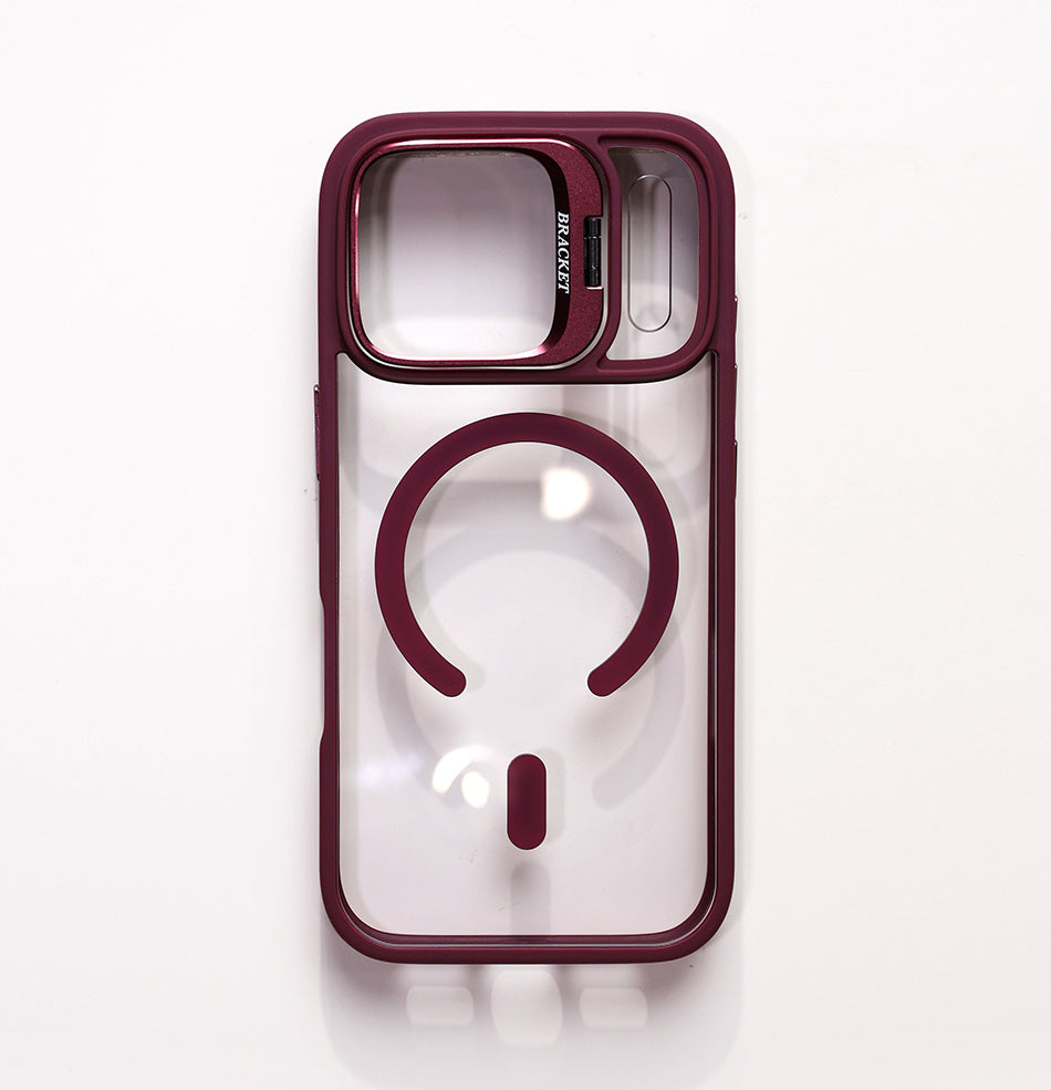 Luxury Magnetic Shockproof Phone Case For iPhone 16 17 Pro Max Plus 16E Funda Stand Glass Lens Protection Cover
