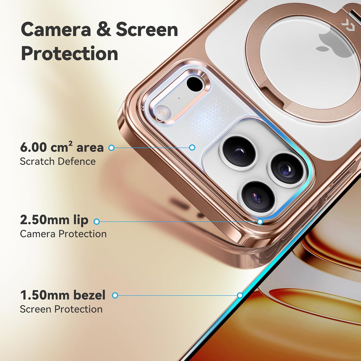 iPhone 17 Pro Max Case with 360 Spin Magnetic Stand