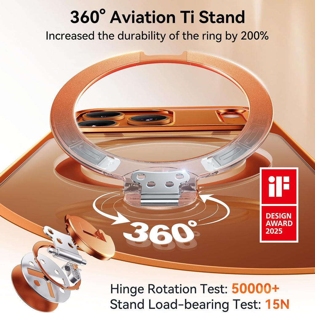 iPhone 17 Pro Max Case with 360 Spin Magnetic Stand