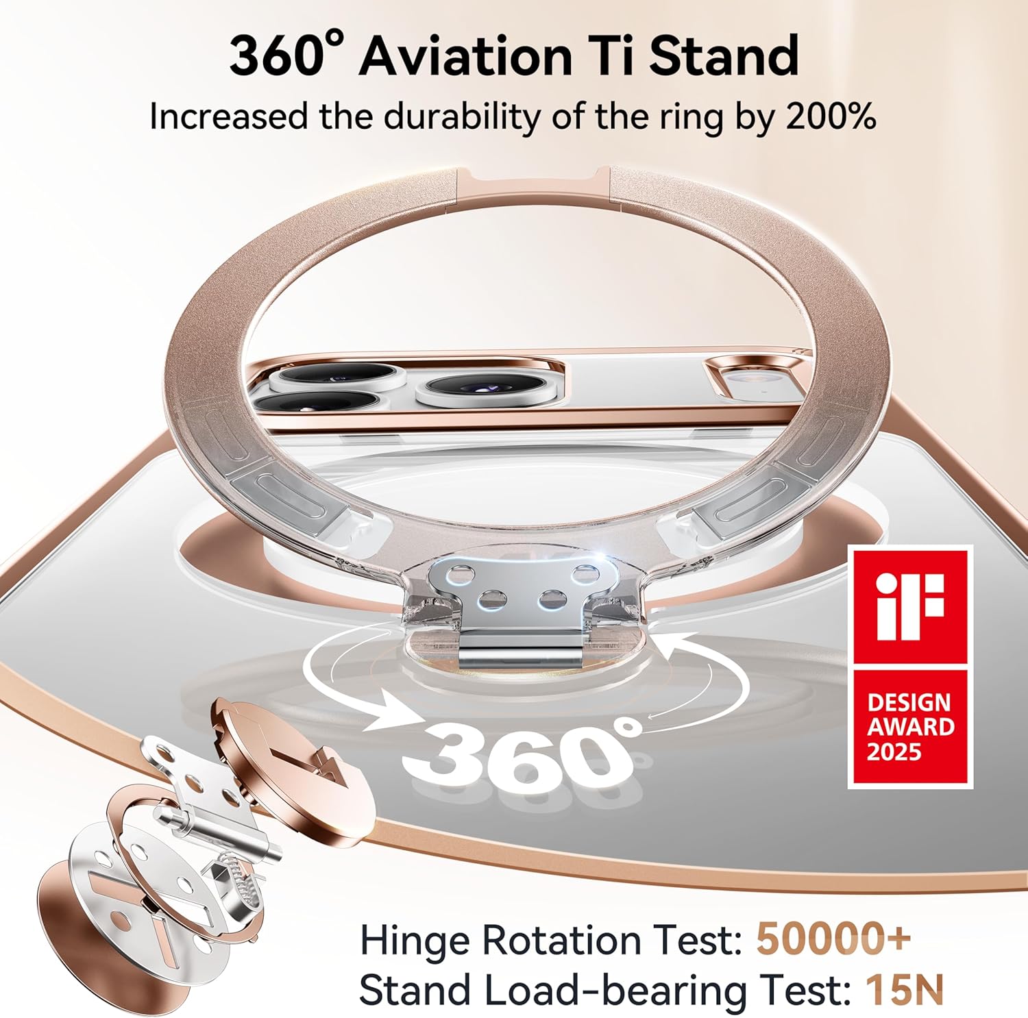 iPhone 17 Pro Max Case with 360 Spin Magnetic Stand