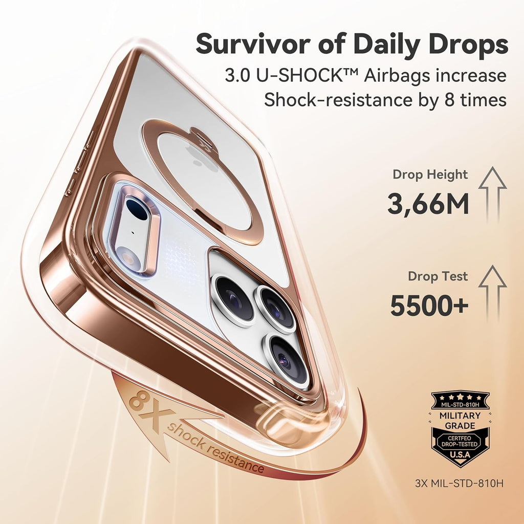 iPhone 17 Pro Max Case with 360 Spin Magnetic Stand
