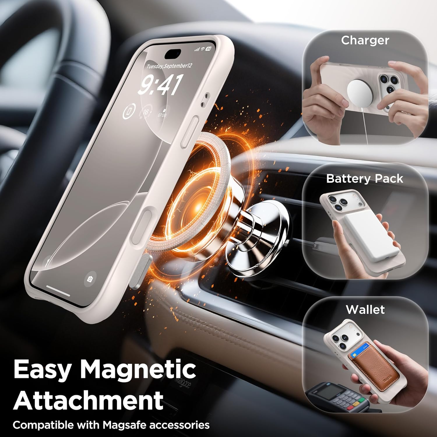 iPhone 17 Pro Case Compatible with MagSafe, Screen Protector
