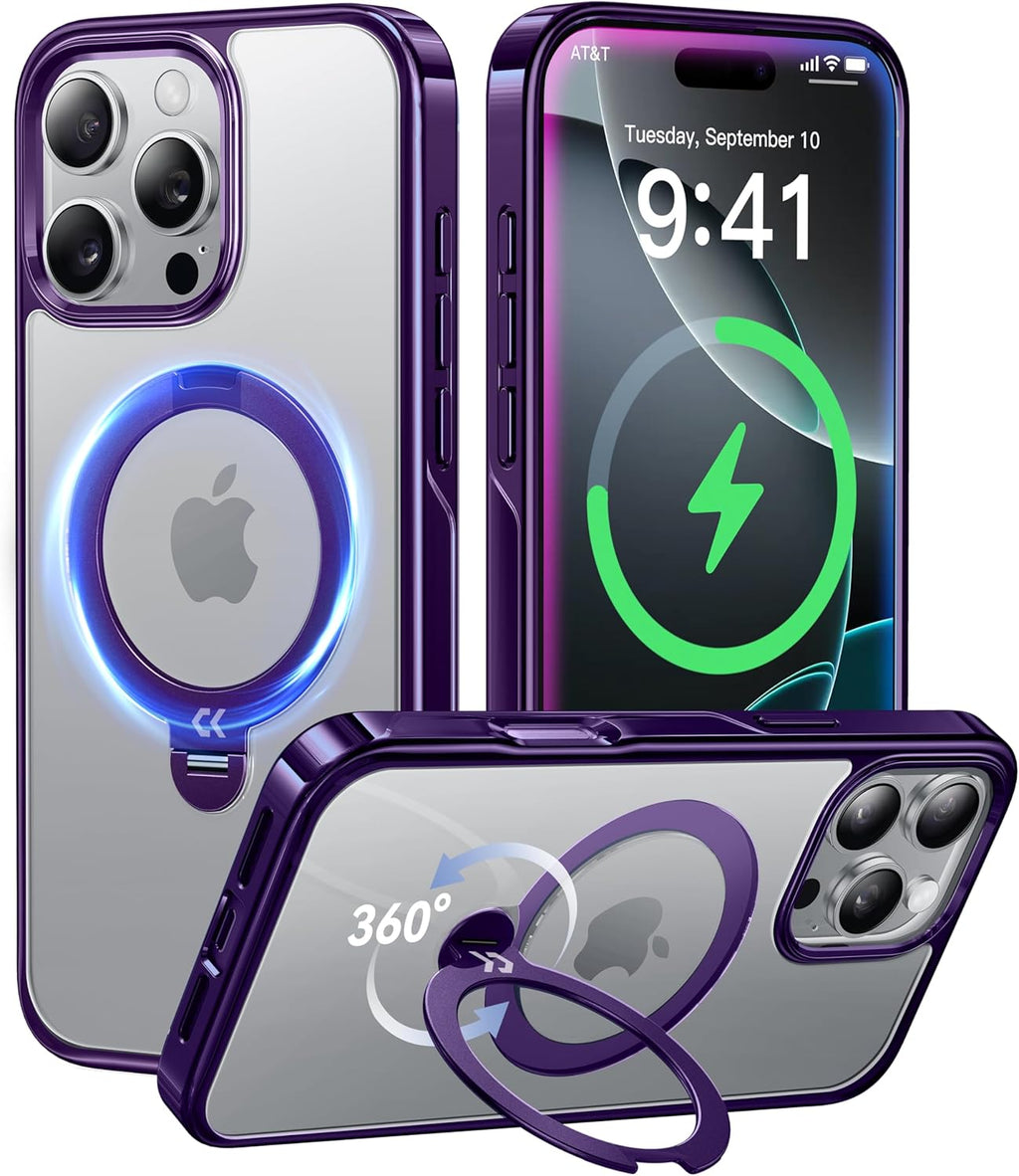 iPhone 17 Pro Max Case with 360 Spin Magnetic Stand