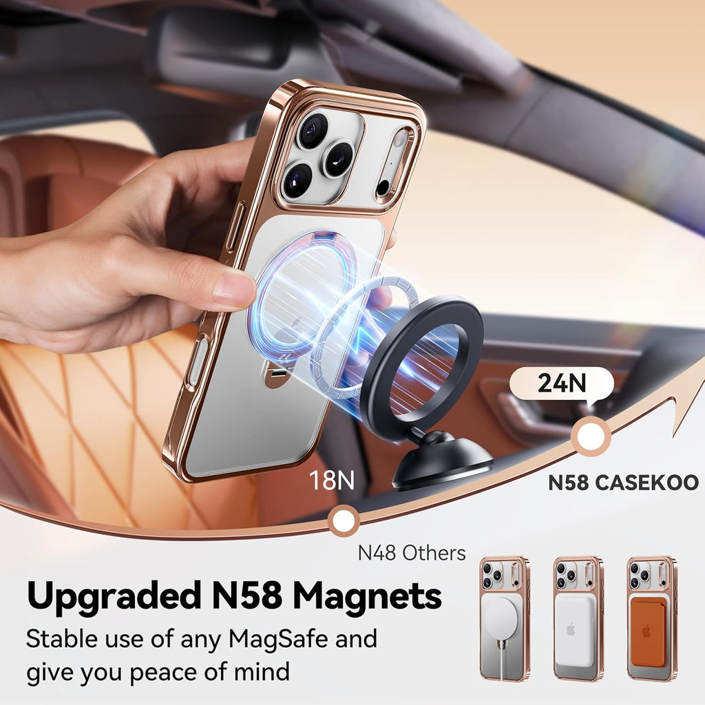 iPhone 17 Pro Max Case with 360 Spin Magnetic Stand
