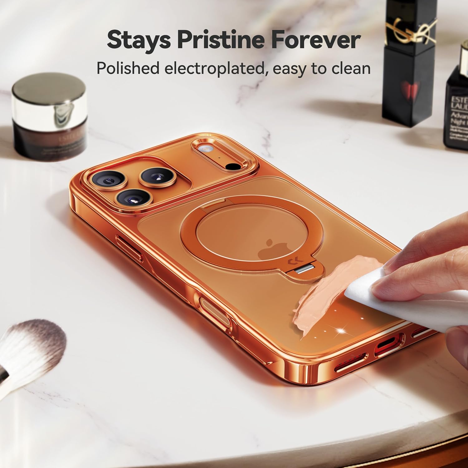 iPhone 17 Pro Max Case with 360 Spin Magnetic Stand