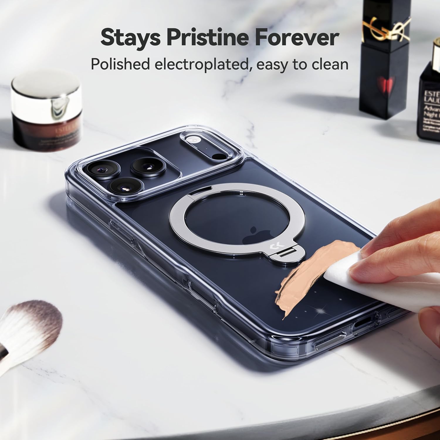 iPhone 17 Pro Max Case with 360 Spin Magnetic Stand