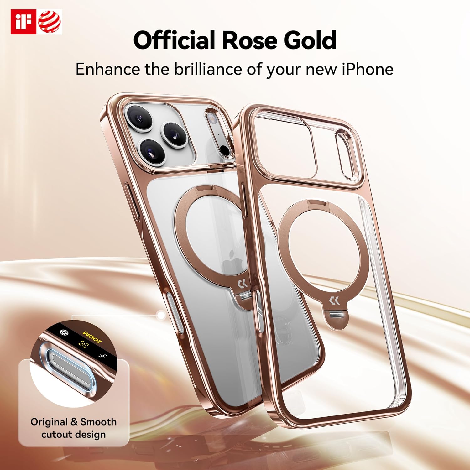 iPhone 17 Pro Max Case with 360 Spin Magnetic Stand