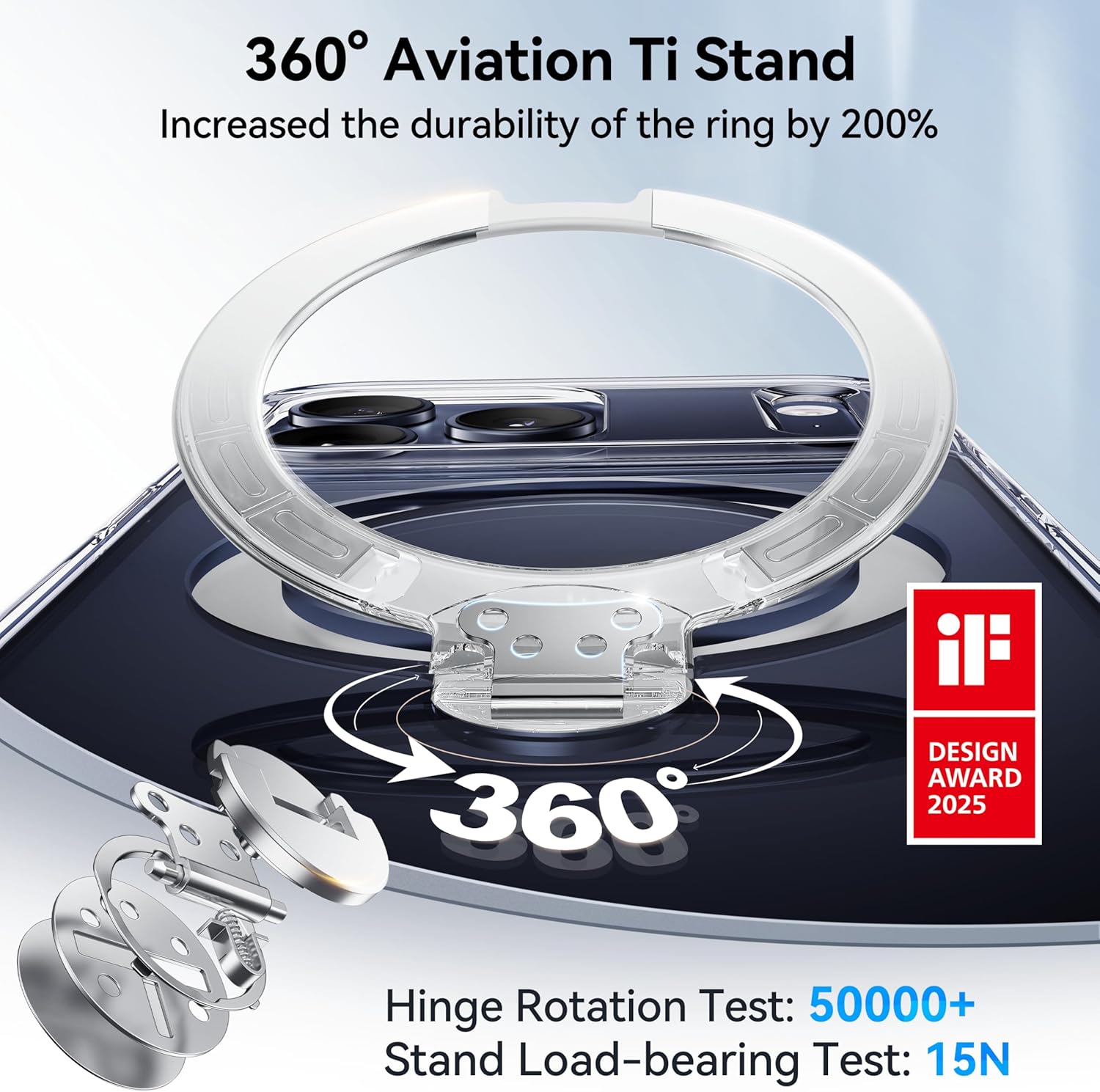 iPhone 17 Pro Max Case with 360 Spin Magnetic Stand
