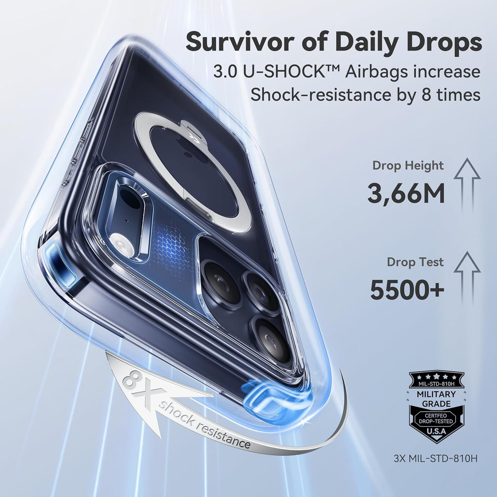 iPhone 17 Pro Max Case with 360 Spin Magnetic Stand