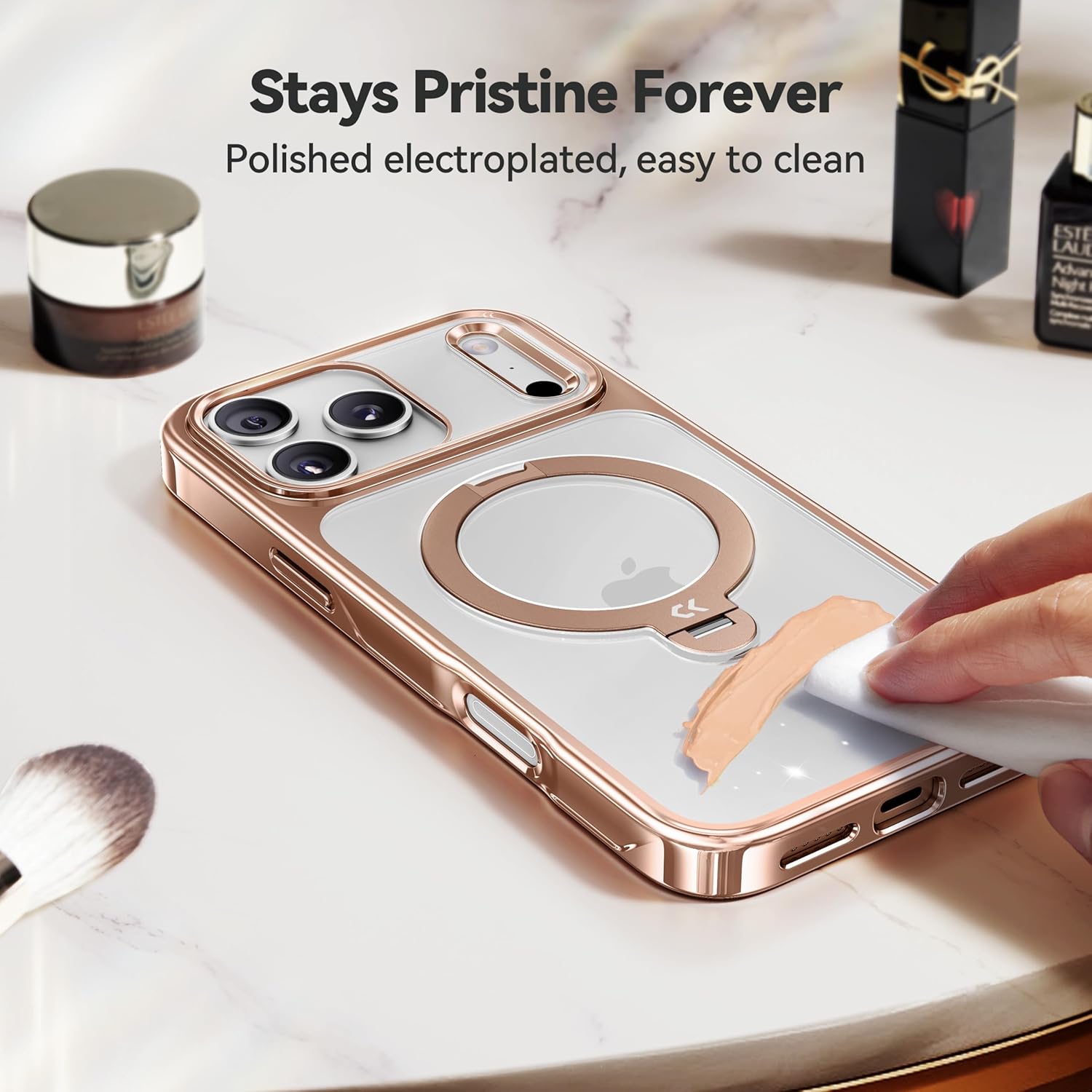 iPhone 17 Pro Max Case with 360 Spin Magnetic Stand