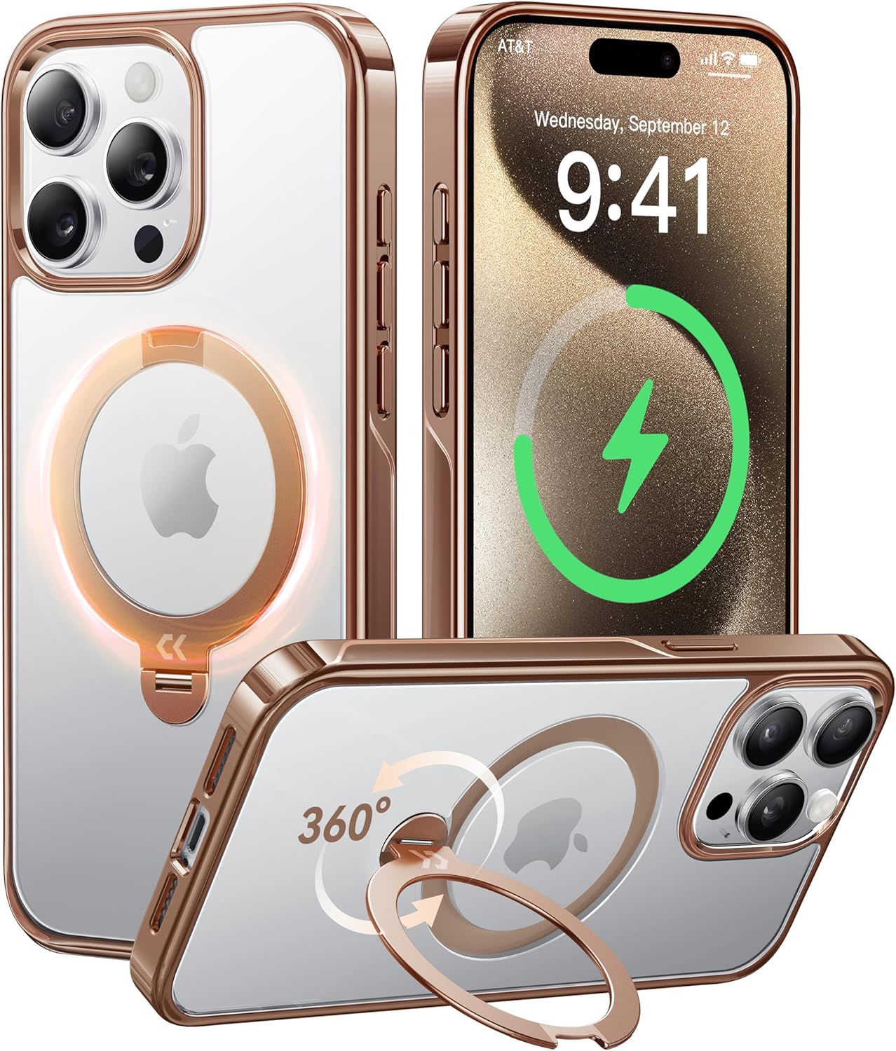 iPhone 17 Pro Max Case with 360 Spin Magnetic Stand