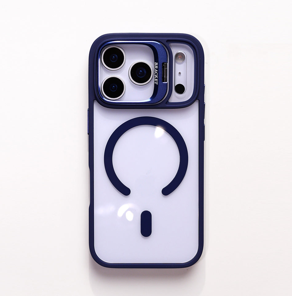 Luxury Magnetic Shockproof Phone Case For iPhone 16 17 Pro Max Plus 16E Funda Stand Glass Lens Protection Cover
