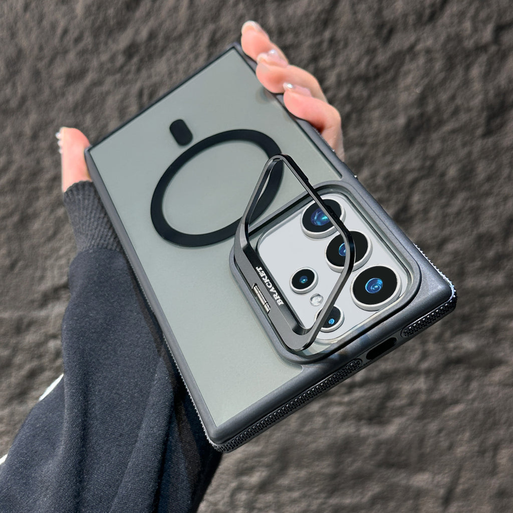 Samsung S25Ultra Magnetic Creative Lens Holder Two-color Anti-drop Phone Case