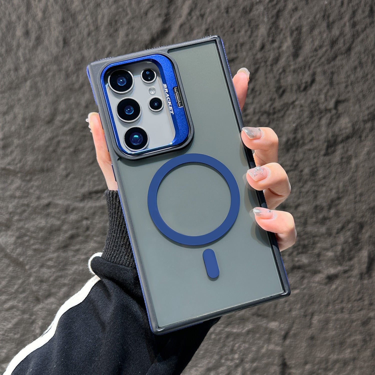 Samsung S25Ultra Magnetic Creative Lens Holder Two-color Anti-drop Phone Case