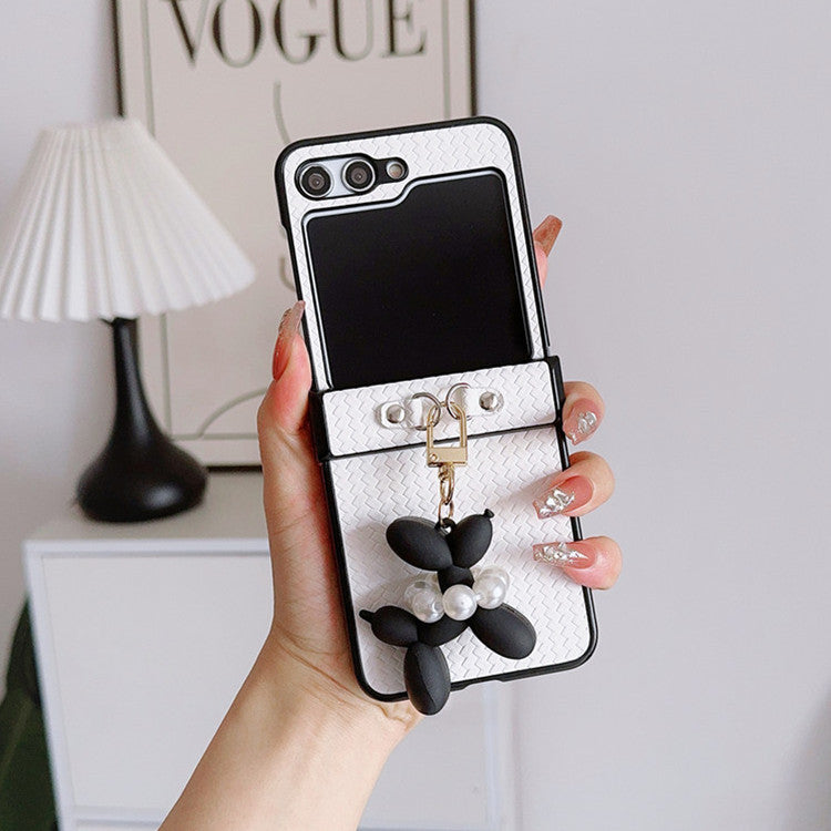 Samsung Z flip series mobile phone case with leather pendant full cover Z flip7/6/5 protective case