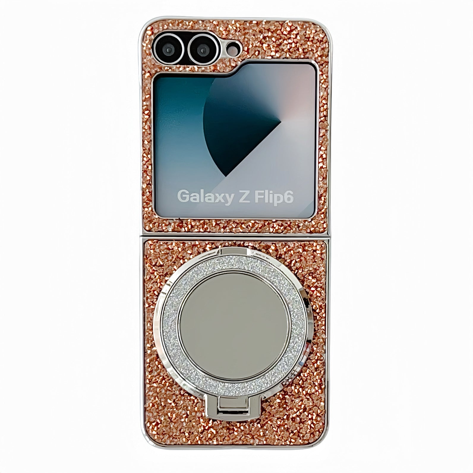 Samsung Z Flip7 Electroplating diamond mirror zflip5/6/7 diamond bracket mobile phone case