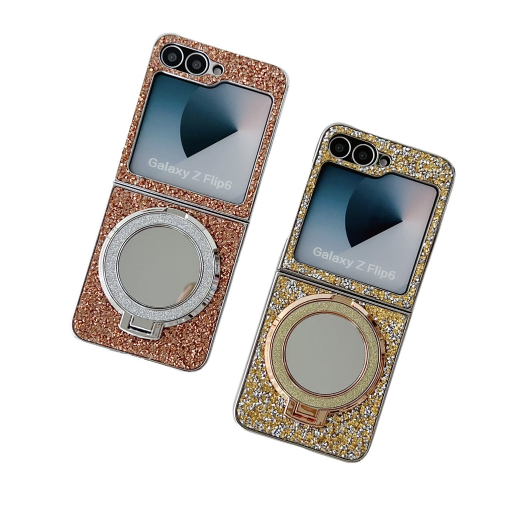 Samsung Z Flip7 Electroplating diamond mirror zflip5/6/7 diamond bracket mobile phone case