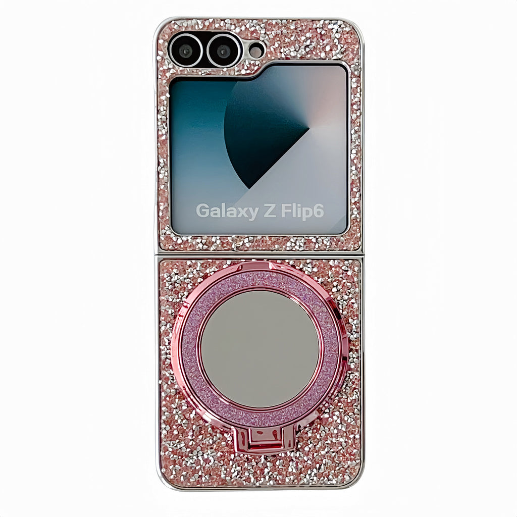 Samsung Z Flip7 Electroplating diamond mirror zflip5/6/7 diamond bracket mobile phone case