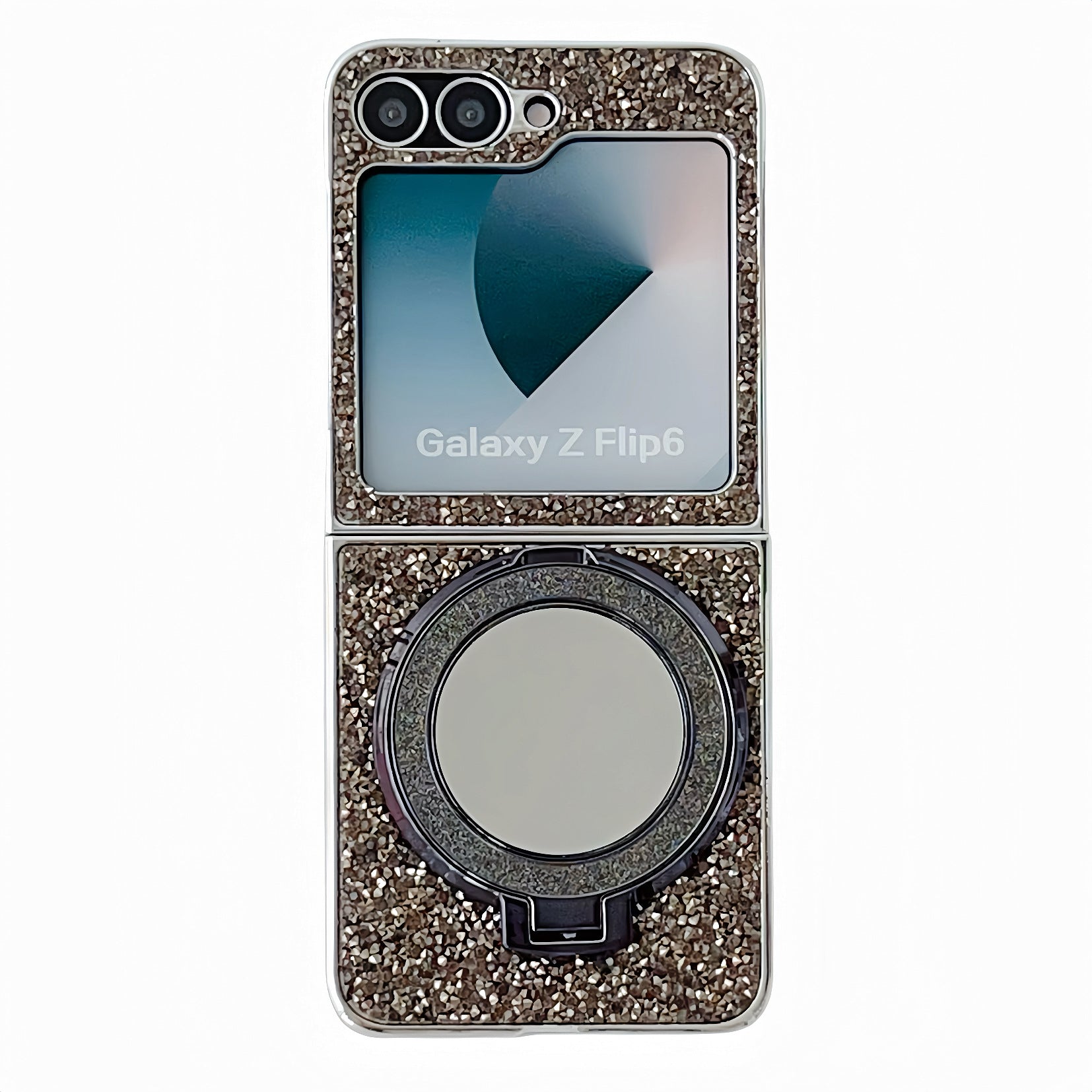 Samsung Z Flip7 Electroplating diamond mirror zflip5/6/7 diamond bracket mobile phone case