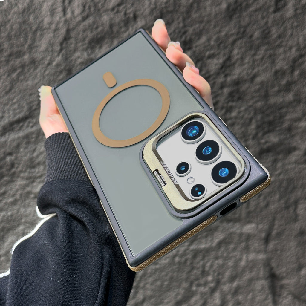 Samsung S25Ultra Magnetic Creative Lens Holder Two-color Anti-drop Phone Case