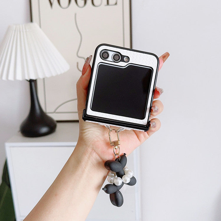 Samsung Z flip series mobile phone case with leather pendant full cover Z flip7/6/5 protective case