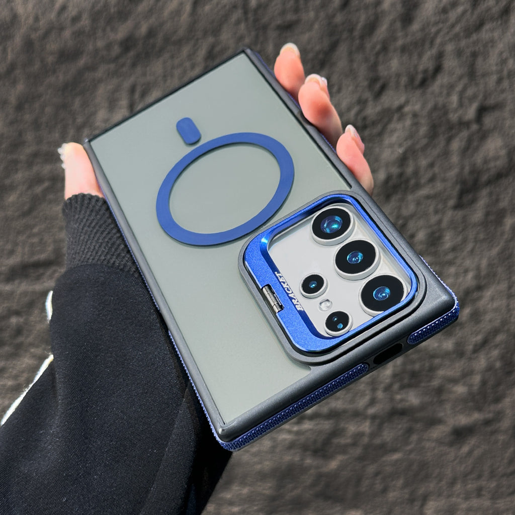 Samsung S25Ultra Magnetic Creative Lens Holder Two-color Anti-drop Phone Case