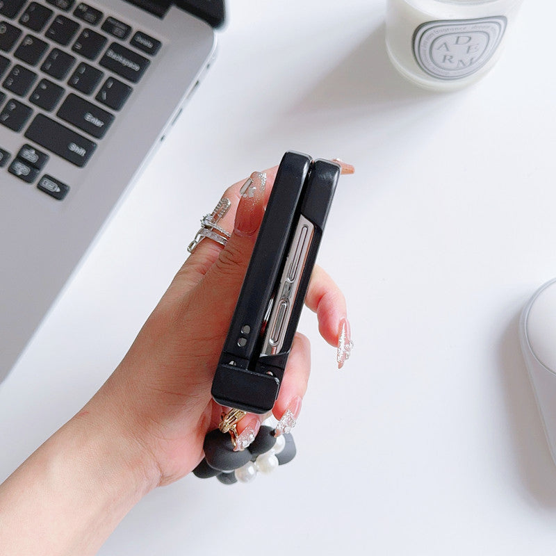 Samsung Z flip series mobile phone case with leather pendant full cover Z flip7/6/5 protective case