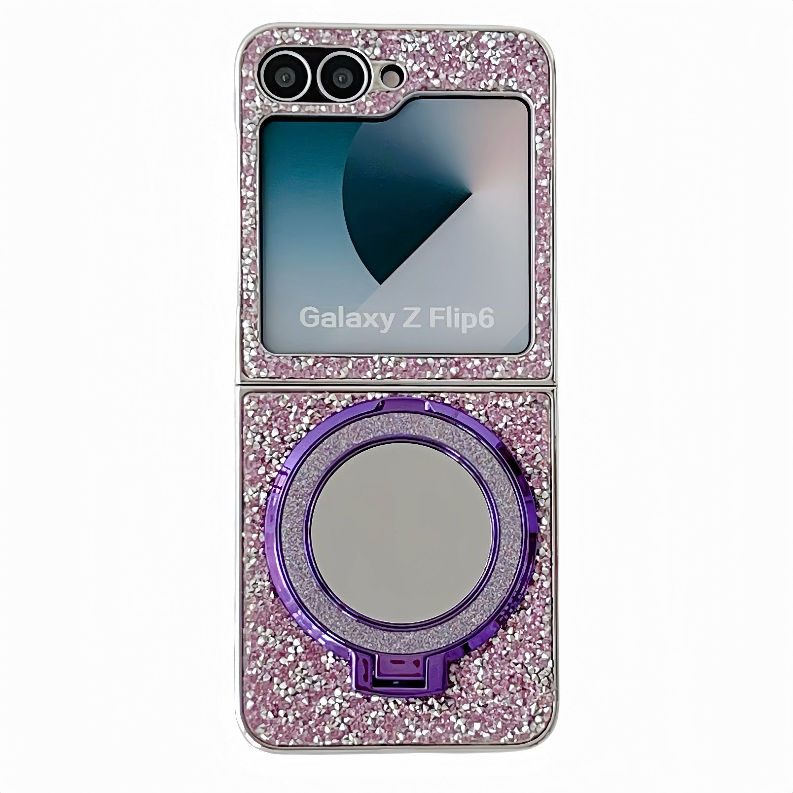 Samsung Z Flip7 Electroplating diamond mirror zflip5/6/7 diamond bracket mobile phone case