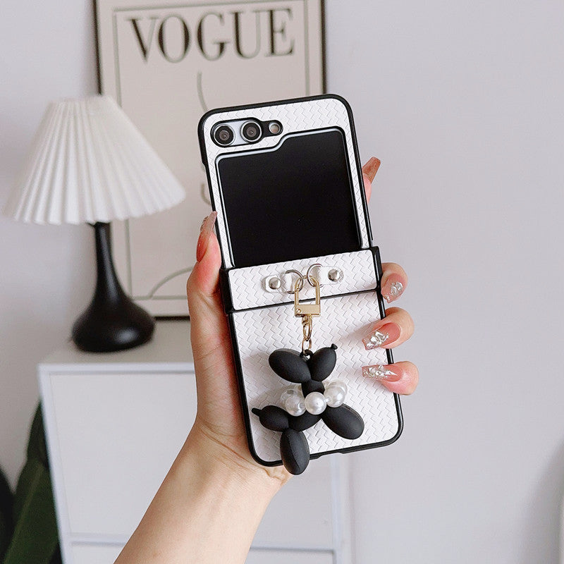 Samsung Z flip series mobile phone case with leather pendant full cover Z flip7/6/5 protective case