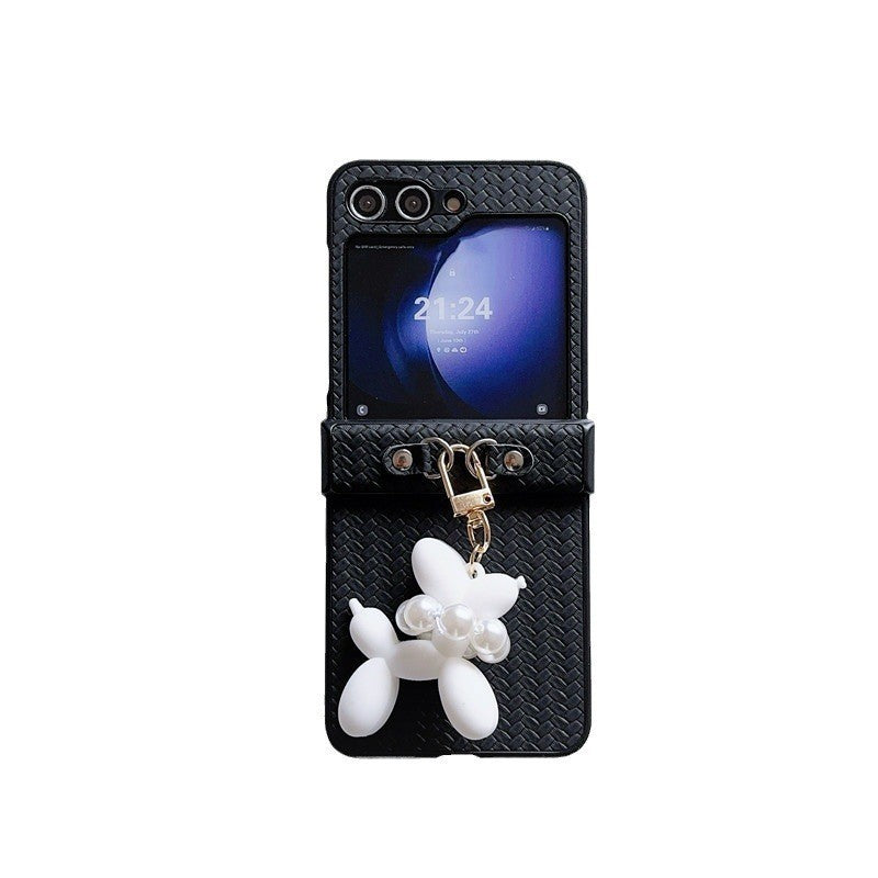 Samsung Z flip series mobile phone case with leather pendant full cover Z flip7/6/5 protective case