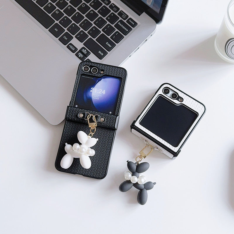 Samsung Z flip series mobile phone case with leather pendant full cover Z flip7/6/5 protective case