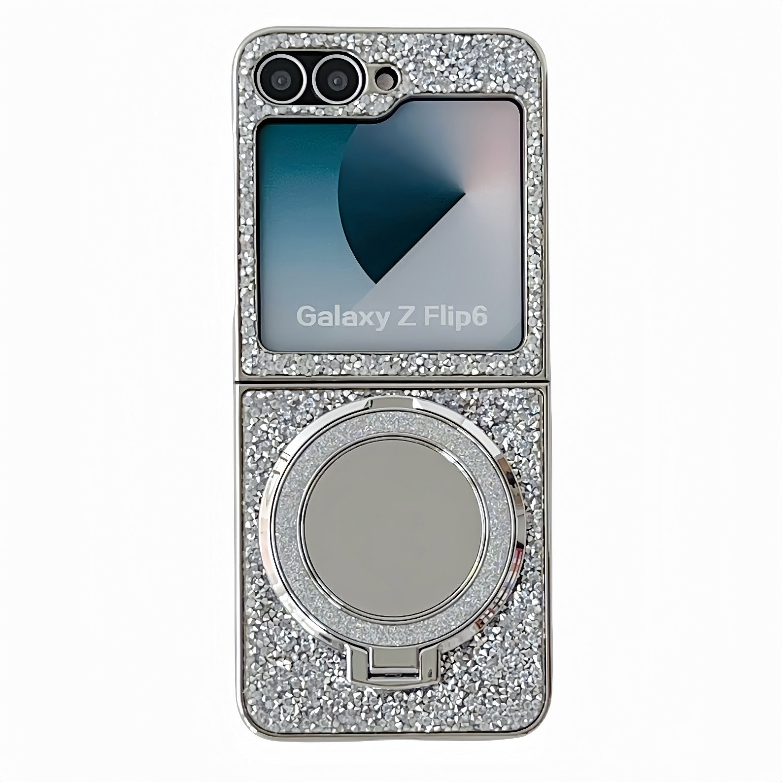Samsung Z Flip7 Electroplating diamond mirror zflip5/6/7 diamond bracket mobile phone case