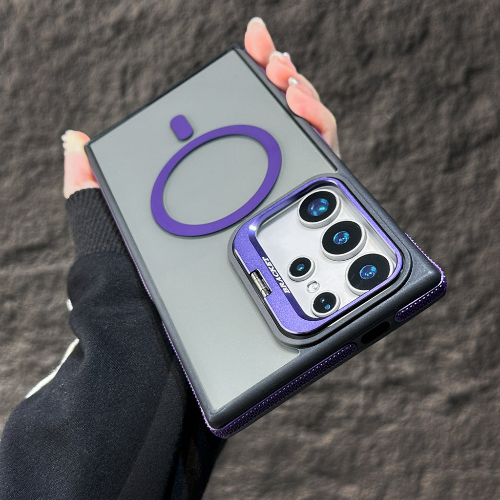 Samsung S25Ultra Magnetic Creative Lens Holder Two-color Anti-drop Phone Case