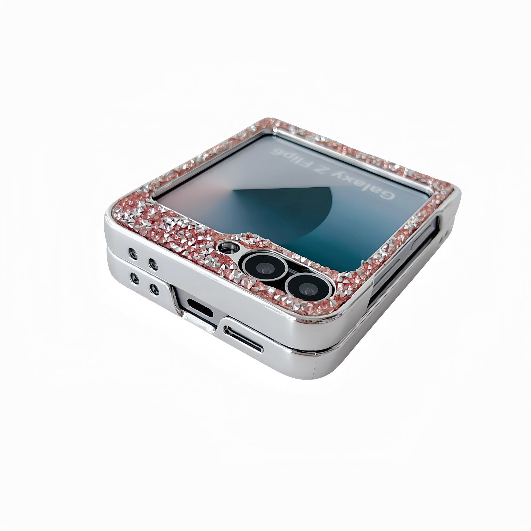 Samsung Z Flip7 Electroplating diamond mirror zflip5/6/7 diamond bracket mobile phone case