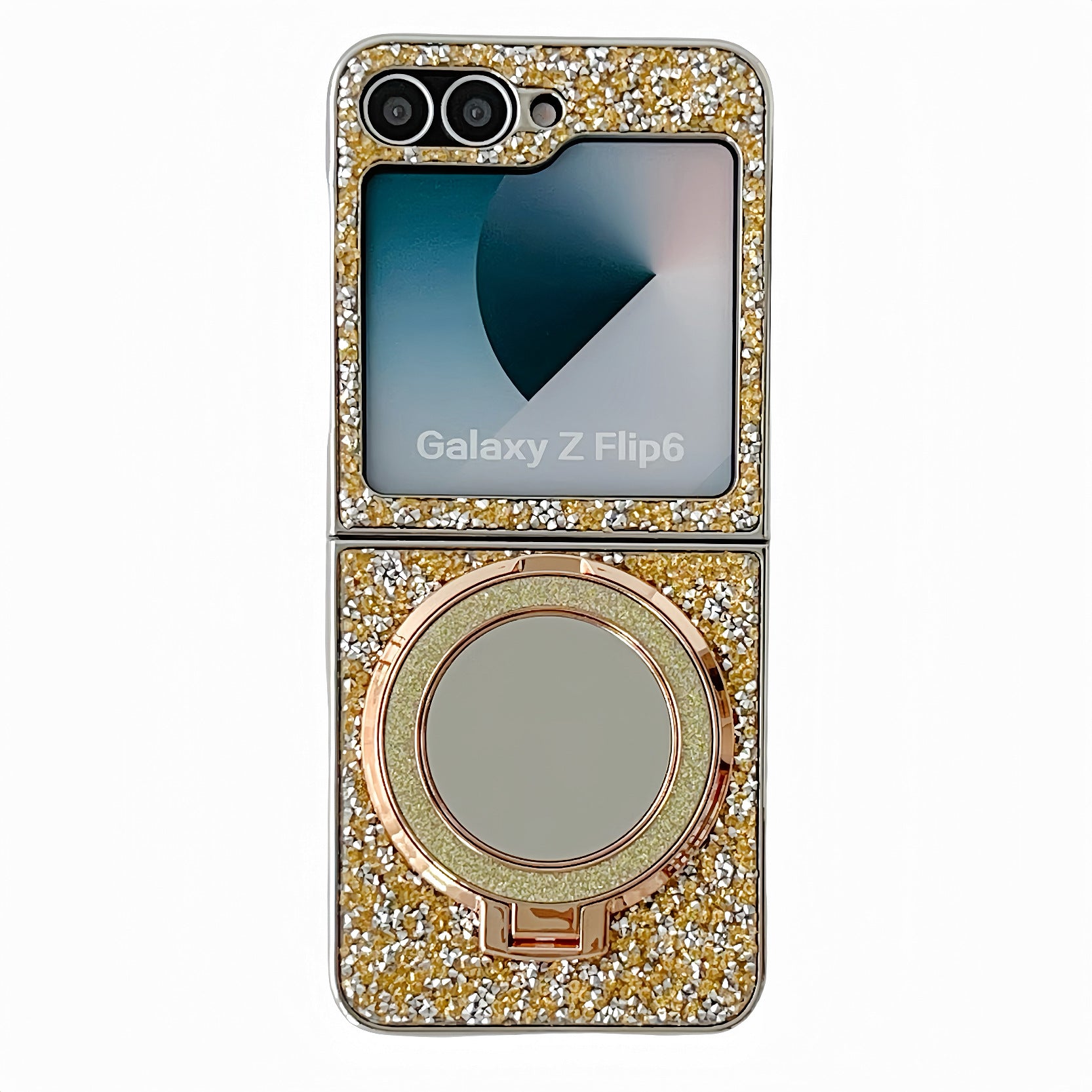 Samsung Z Flip7 Electroplating diamond mirror zflip5/6/7 diamond bracket mobile phone case