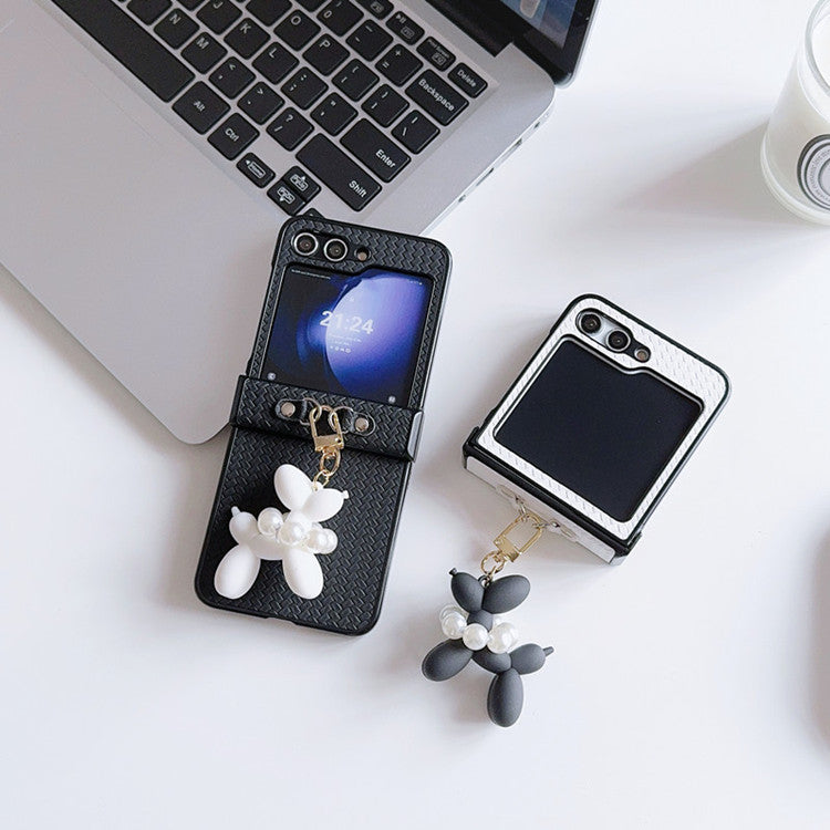 Samsung Z flip series mobile phone case with leather pendant full cover Z flip7/6/5 protective case