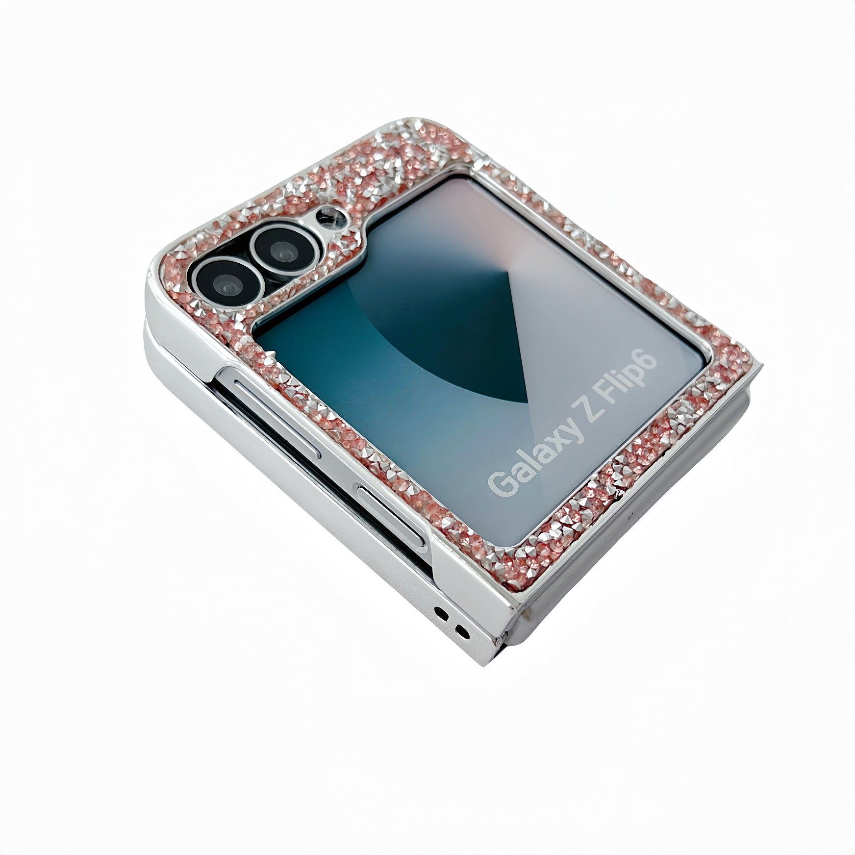 Samsung Z Flip7 Electroplating diamond mirror zflip5/6/7 diamond bracket mobile phone case