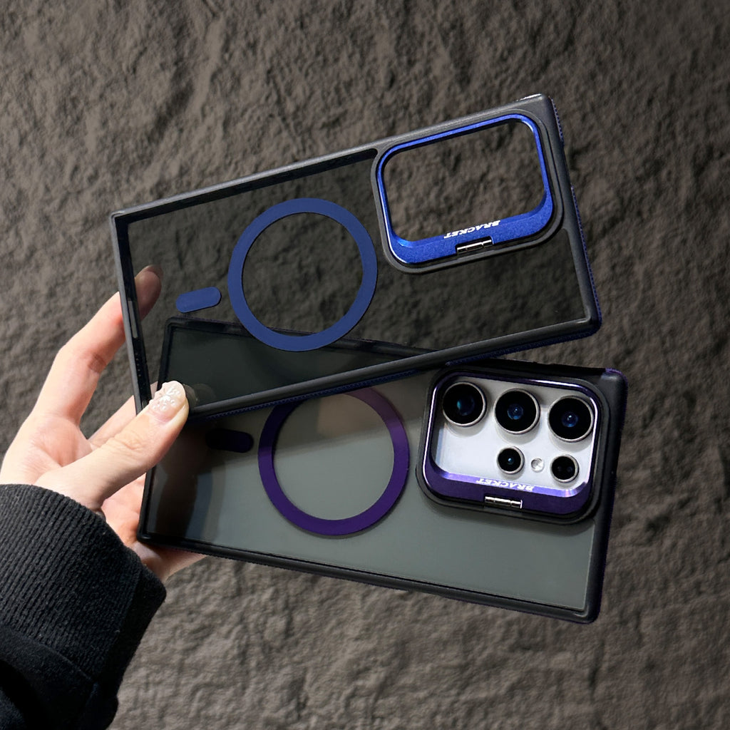 Samsung S25Ultra Magnetic Creative Lens Holder Two-color Anti-drop Phone Case