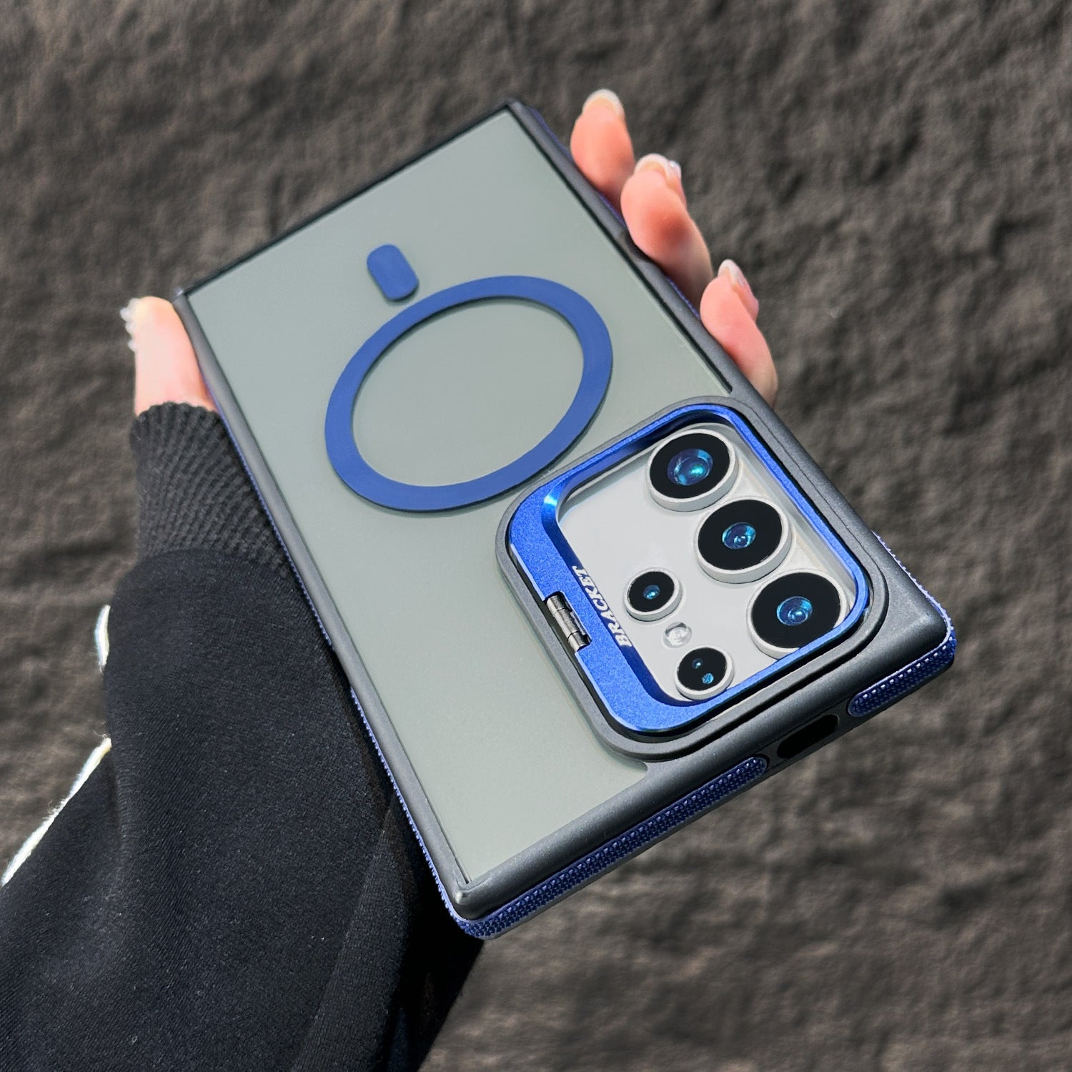 Samsung S25Ultra Magnetic Creative Lens Holder Two-color Anti-drop Phone Case