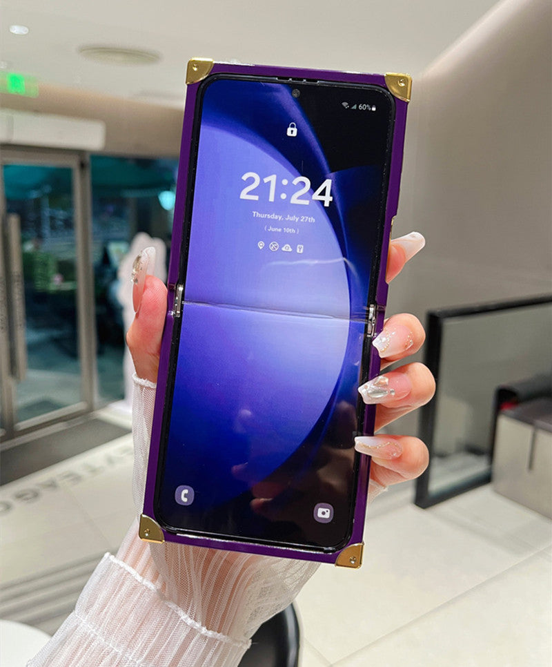 Samsung Z Flip 7/6/5 Electroplated Mirror Rhinestone Butterfly Stand Full Cover Phone Case