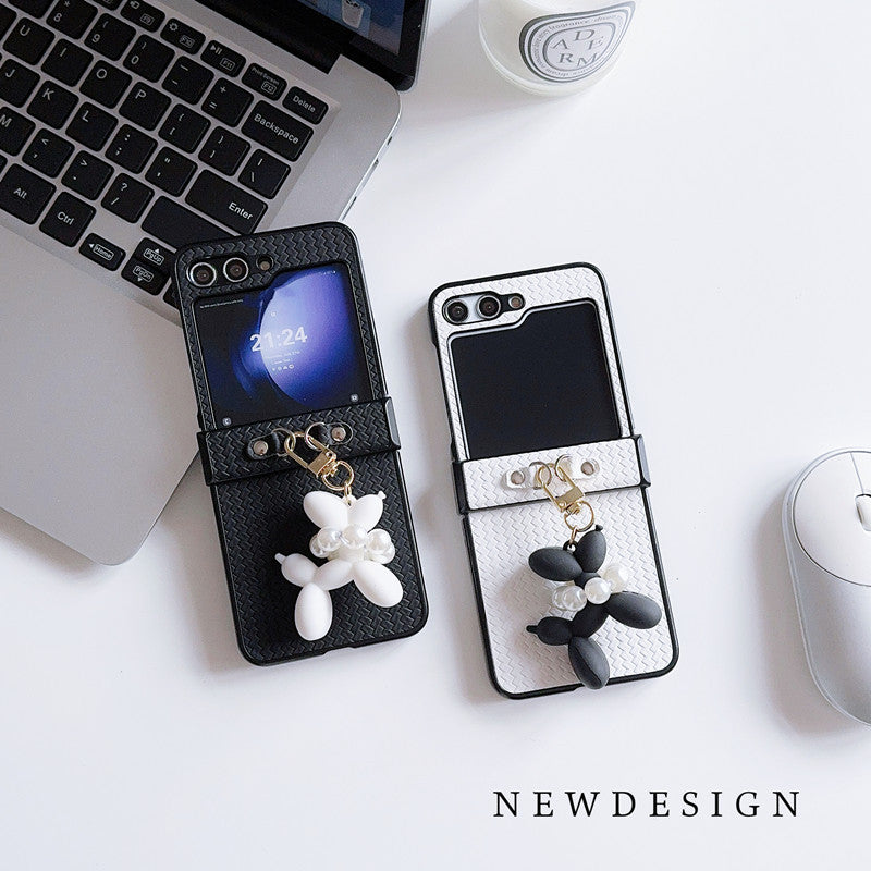 Samsung Z flip series mobile phone case with leather pendant full cover Z flip7/6/5 protective case