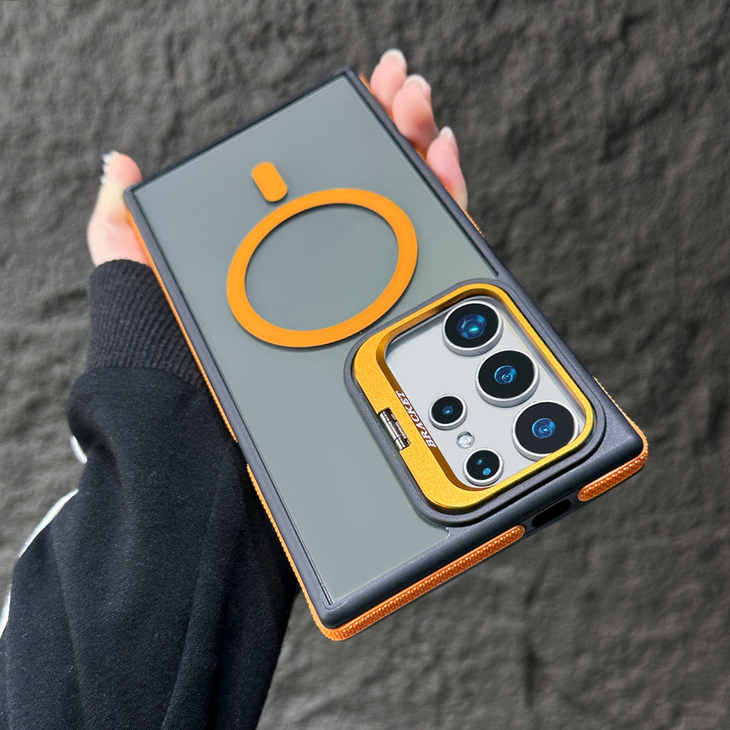 Samsung S25Ultra Magnetic Creative Lens Holder Two-color Anti-drop Phone Case