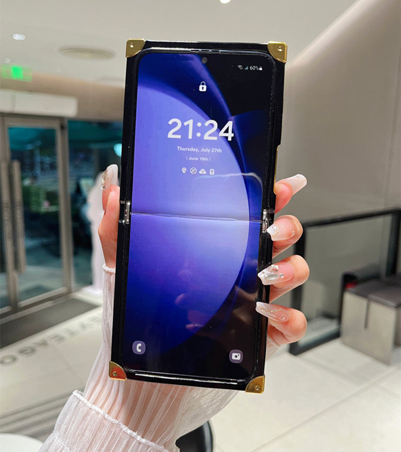 Samsung Z Flip 7/6/5 Electroplated Mirror Rhinestone Butterfly Stand Full Cover Phone Case