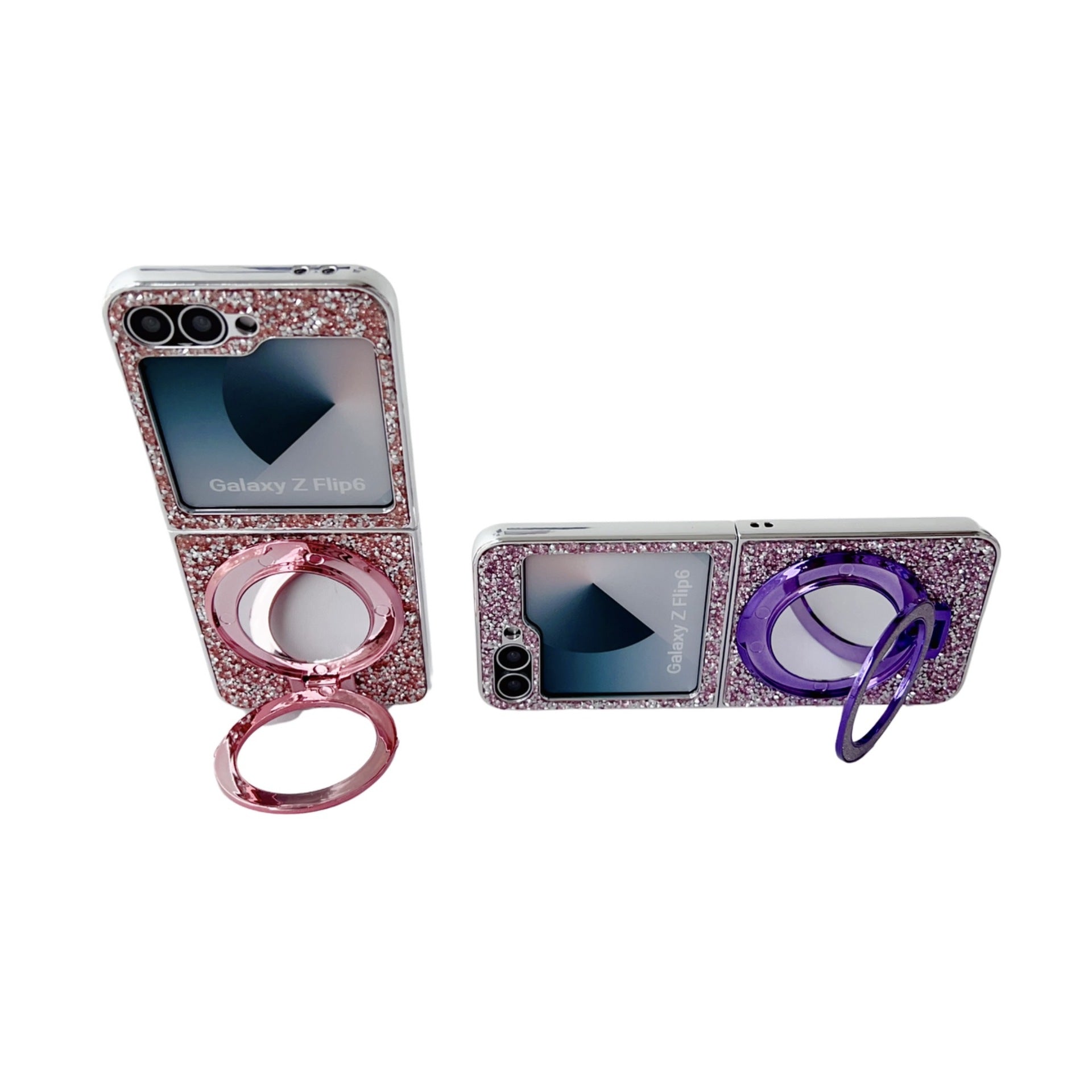 Samsung Z Flip7 Electroplating diamond mirror zflip5/6/7 diamond bracket mobile phone case