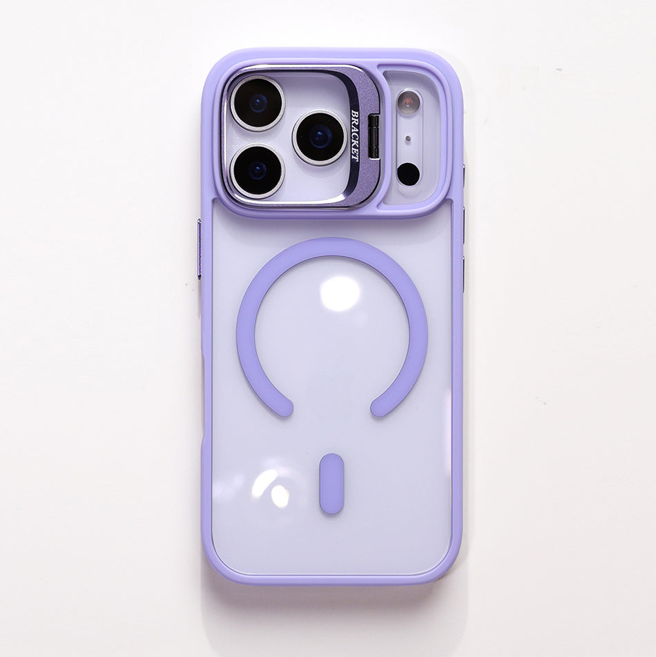 Luxury Magnetic Shockproof Phone Case For iPhone 16 17 Pro Max Plus 16E Funda Stand Glass Lens Protection Cover