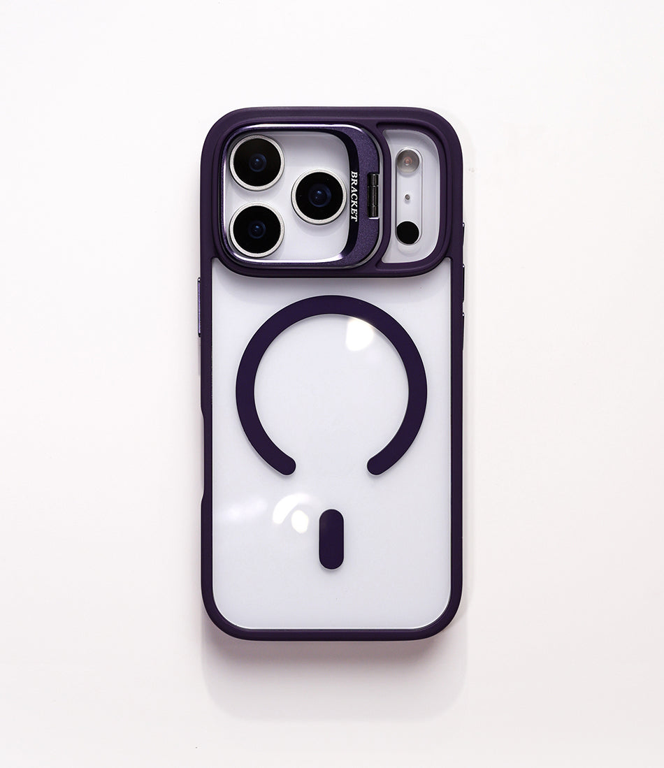 Luxury Magnetic Shockproof Phone Case For iPhone 16 17 Pro Max Plus 16E Funda Stand Glass Lens Protection Cover