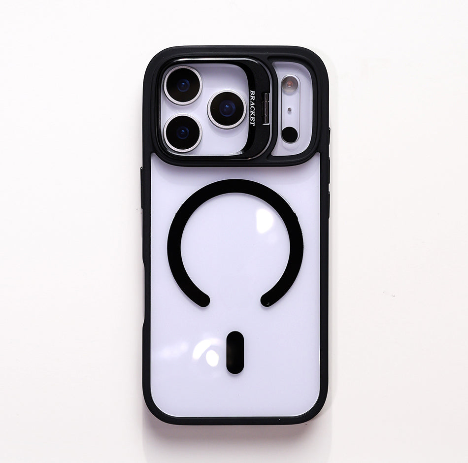 Luxury Magnetic Shockproof Phone Case For iPhone 16 17 Pro Max Plus 16E Funda Stand Glass Lens Protection Cover